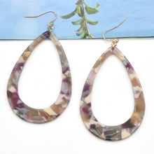 Custom tortoiseshell pattern hook earring jewelry for women iridescent trendy acetate ear ring